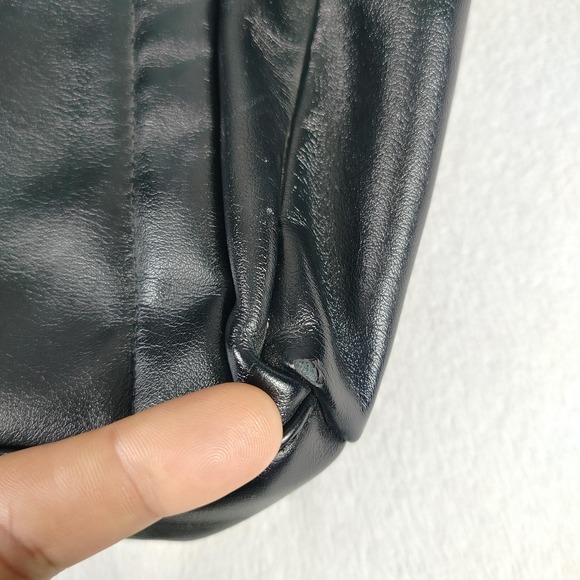 Simply Vera Wang Tote Bag Womens Black Faux Leather Chain Handles Kohl's Purse‎ - Picture 8 of 10